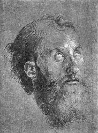 Albrecht Durer Head of an Apostle Looking Upward oil painting image